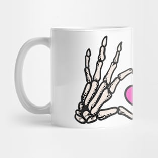 skeleton valentine, hand love Mug